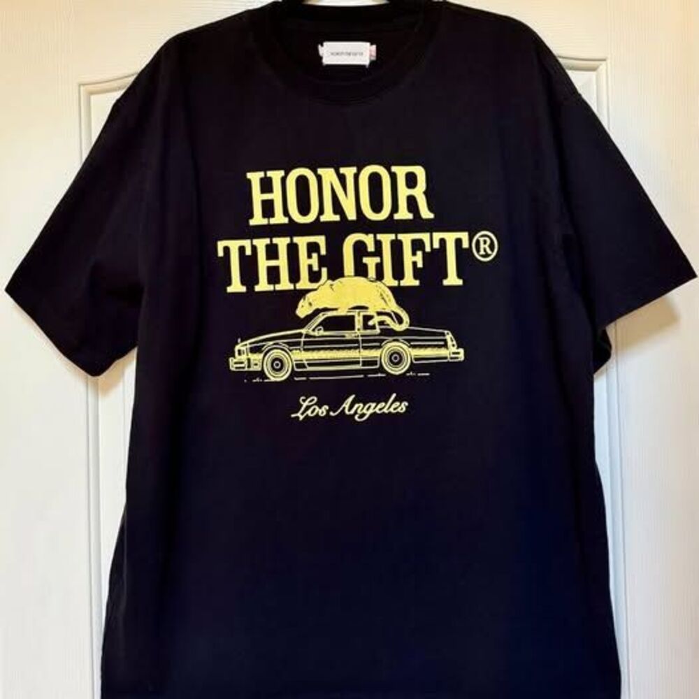 Honor The Gift Black Graphic Tee 100% Cotton Los Angeles Streetwear